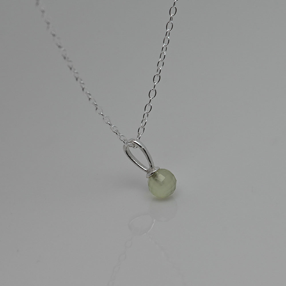 925 silver natural chalcedony necklace_KWAJE451