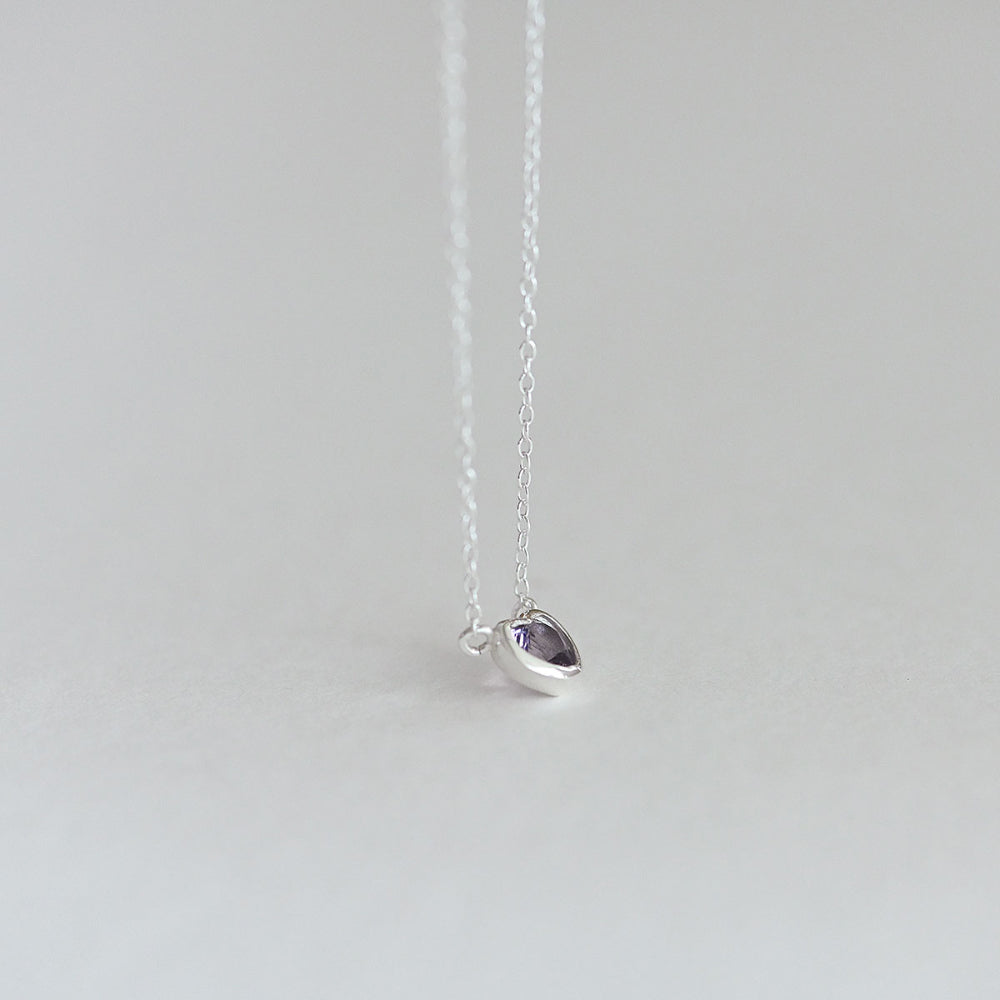 925 silver purple heart necklace_KWAJE577