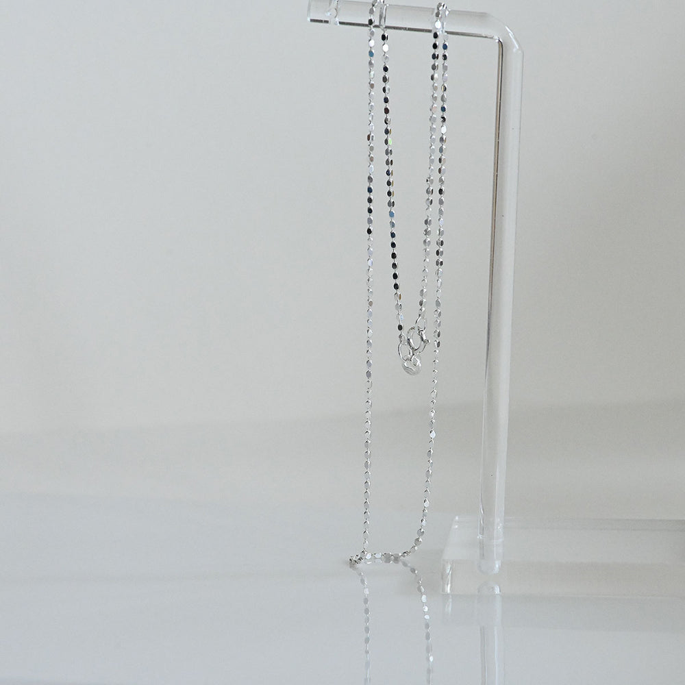 925 silver prism cut bead necklace_KWAJE117