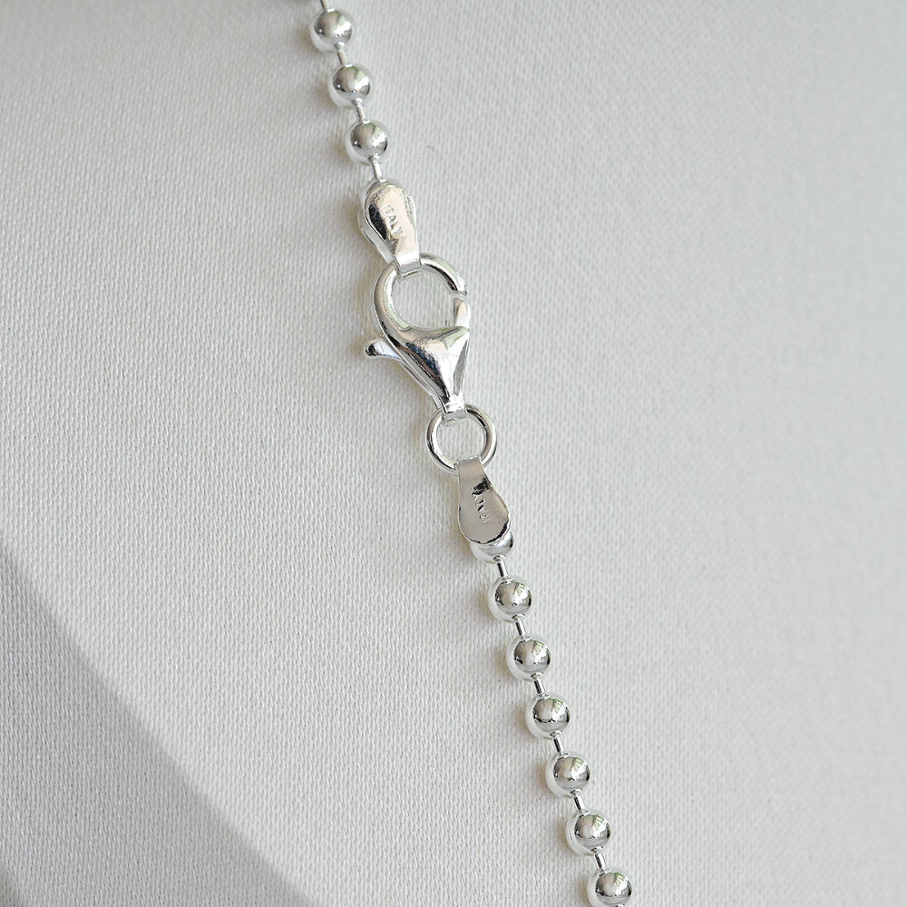 925 silver 3mm ball necklace_KWAJE179