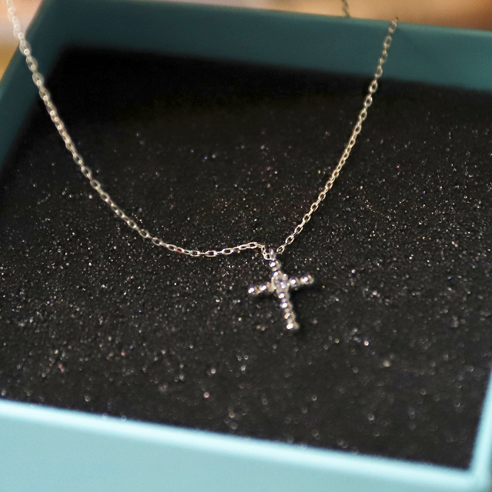 925 silver ball cross necklace_KWAJE120