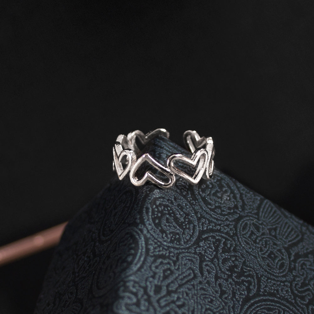 925 silver line heart open ring_KWAJE039