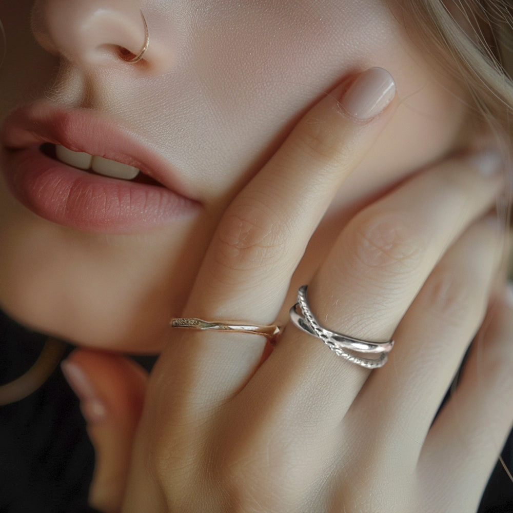 925 silver rope x open ring_KWAJE055