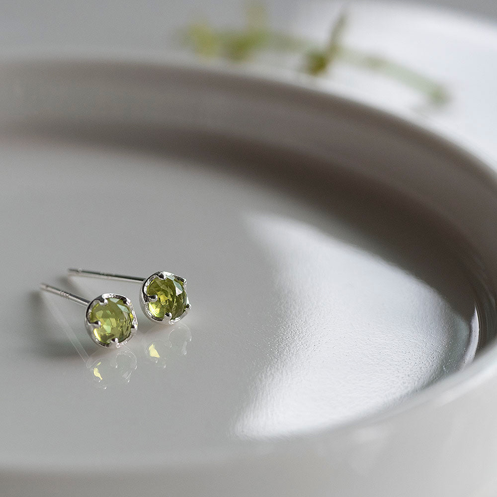 925 silver peridot crystal earrings_KWAJE527