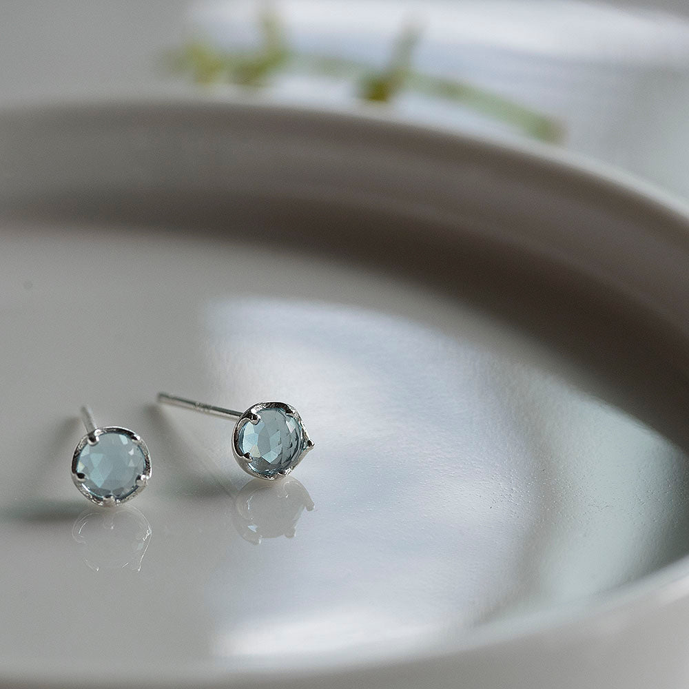 925 silver aqua crystal earrings_KWAJE514