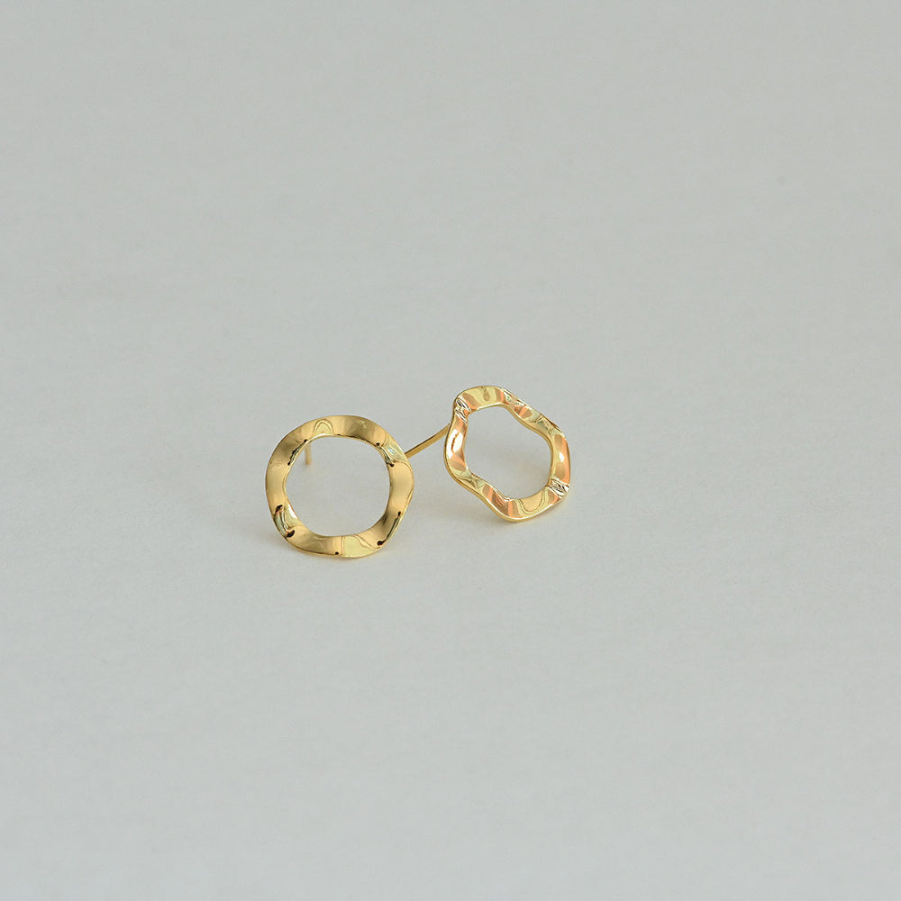 925 silver wave donut stud earrings_KWAJE490