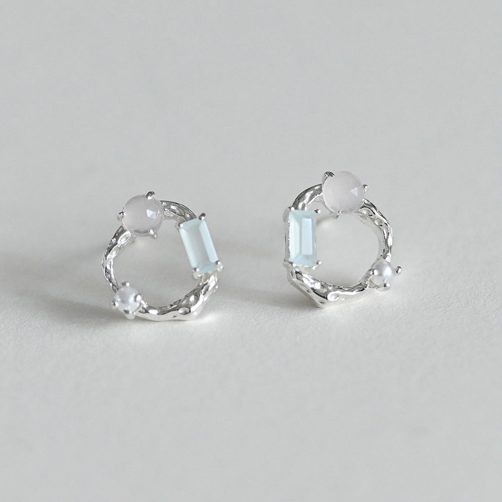 925 Silver Jewel in Circle Stud Earrings_KWAJE495