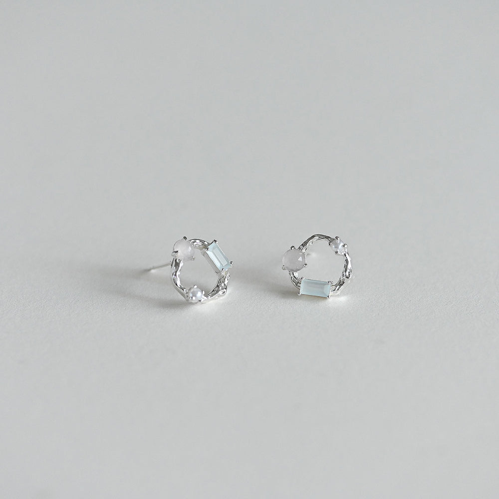 925 Silver Jewel in Circle Stud Earrings_KWAJE495