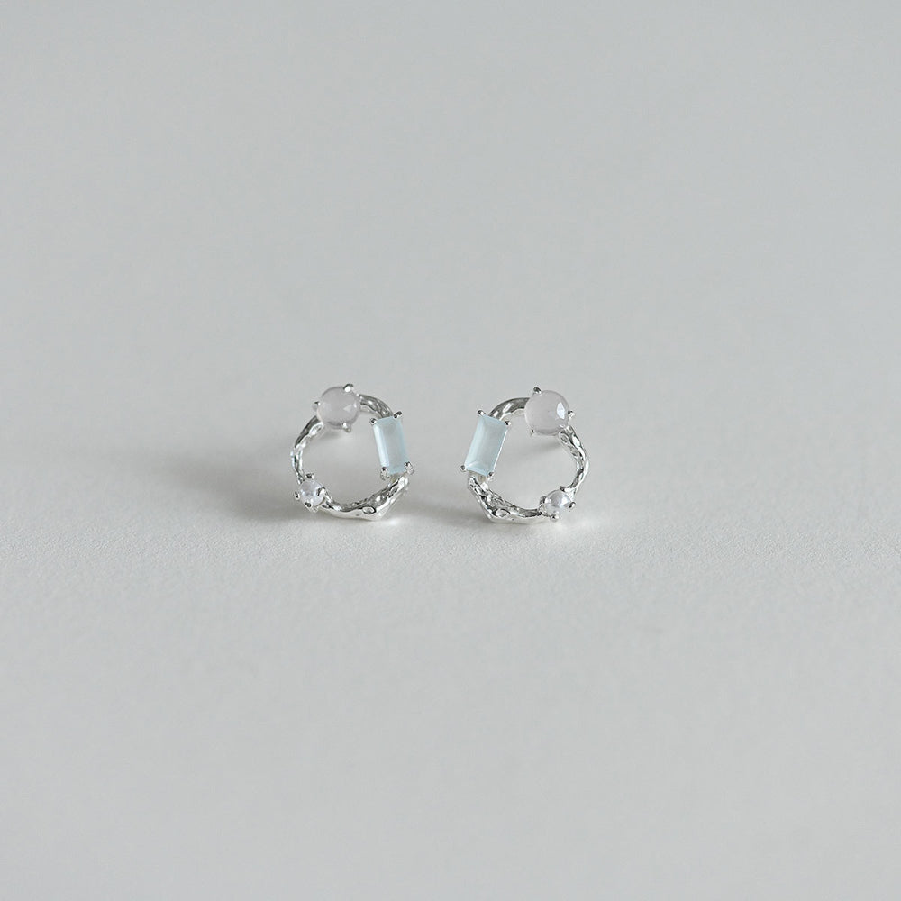 925 Silver Jewel in Circle Stud Earrings_KWAJE495