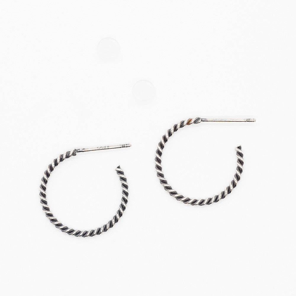 925 silver oil painting twist ring earrings_KWAJE491