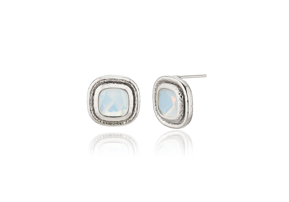 925 silver round and square earrings_KWAJE512