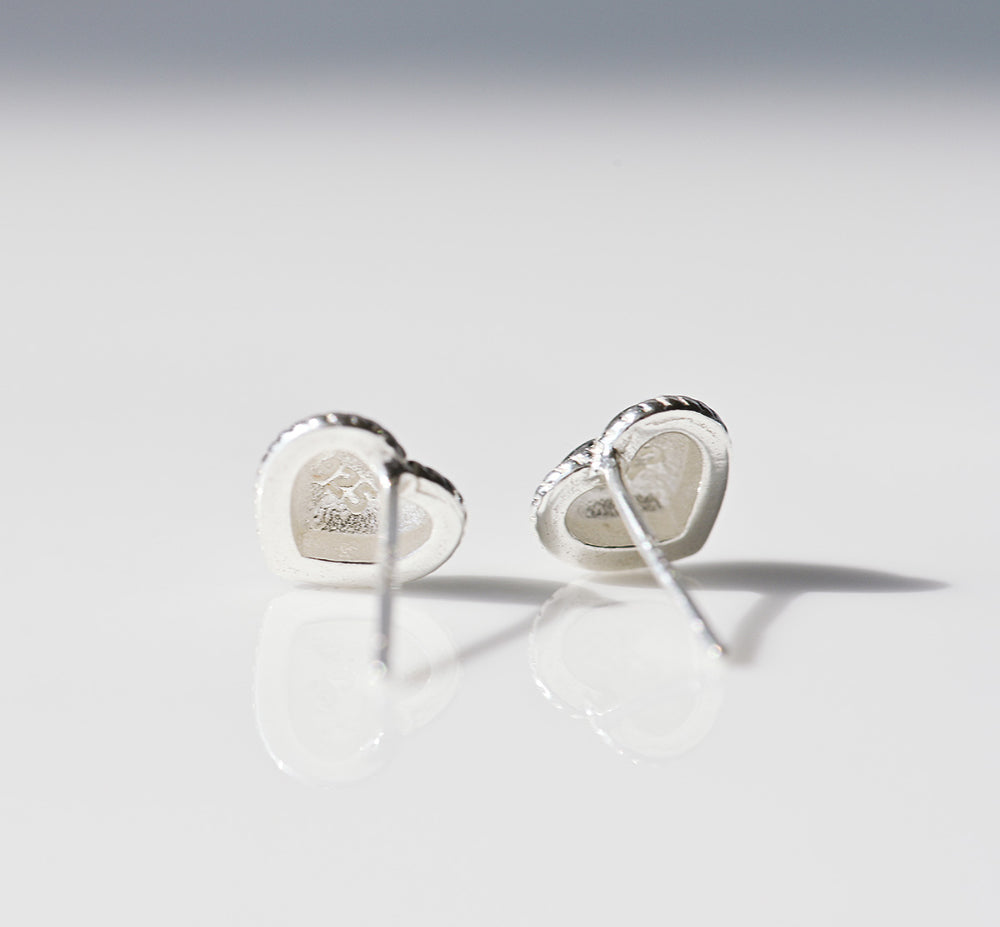 925 silver oil painting heart loret earrings_KWAJE493