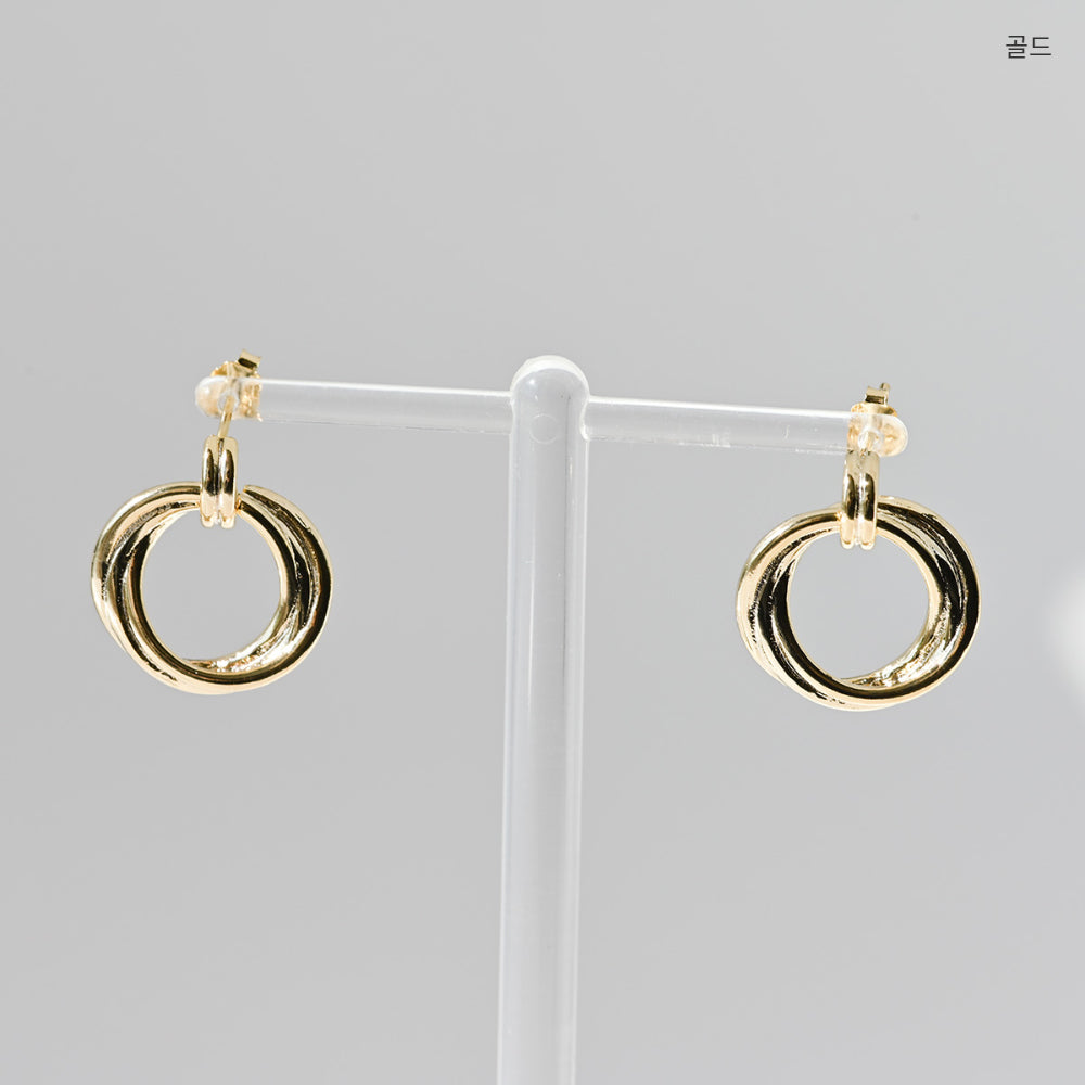 925 silver triple hoop earrings_KWAJE530