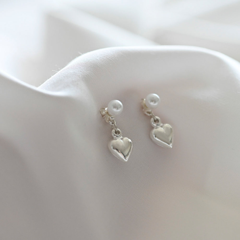 925 Silver Heart 1 Two Way Earrings_KWAJE506