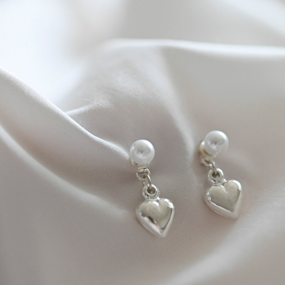 925 Silver Heart 1 Two Way Earrings_KWAJE506