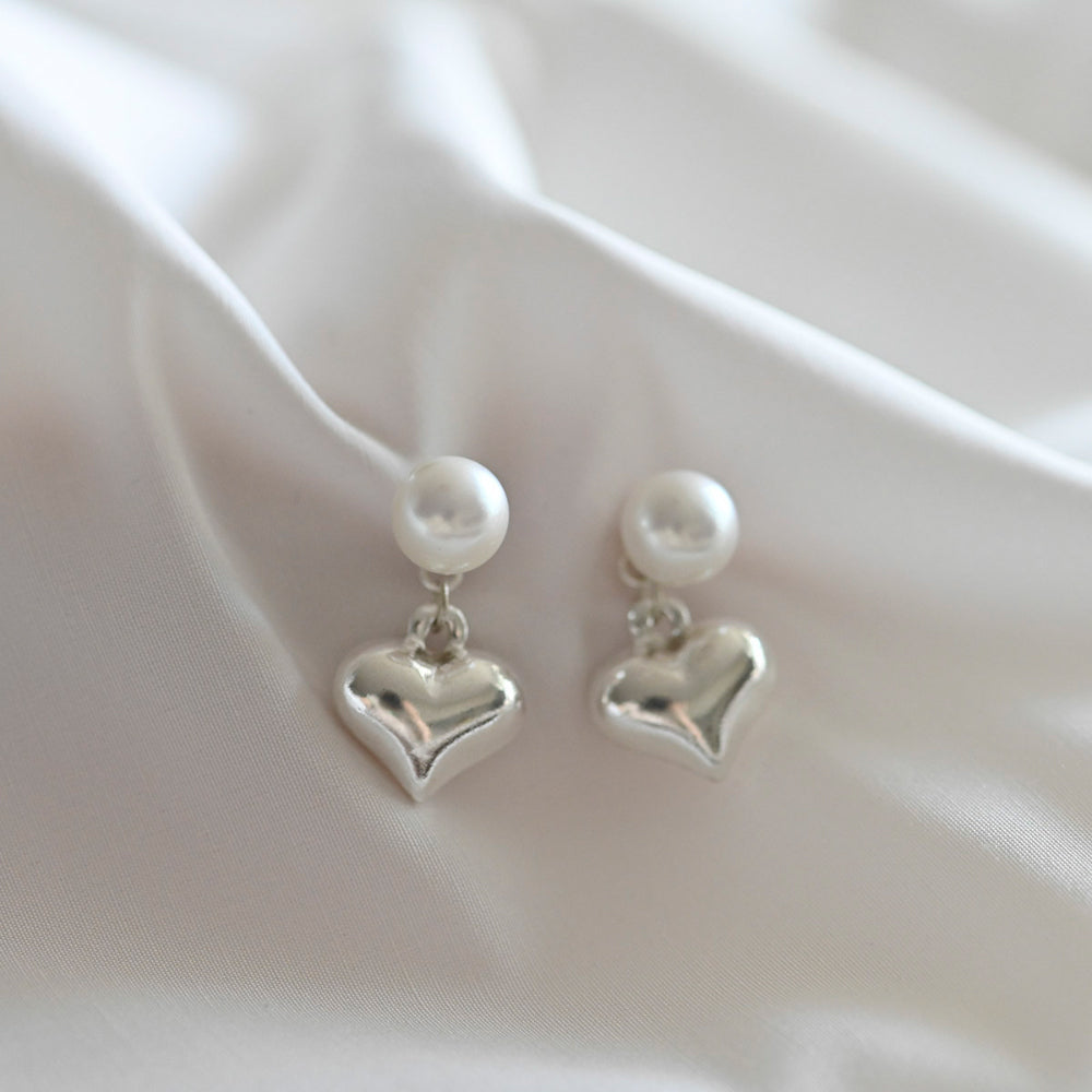 925 Silver Heart 3 Two Way Earrings_KWAJE507