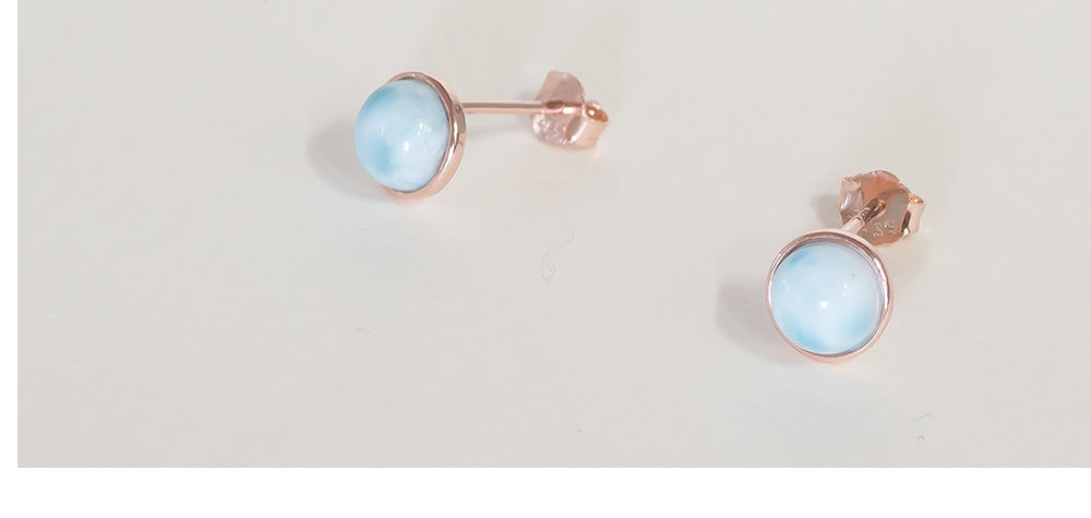 925 silver Larimar natural gemstone earrings_KWAJE511