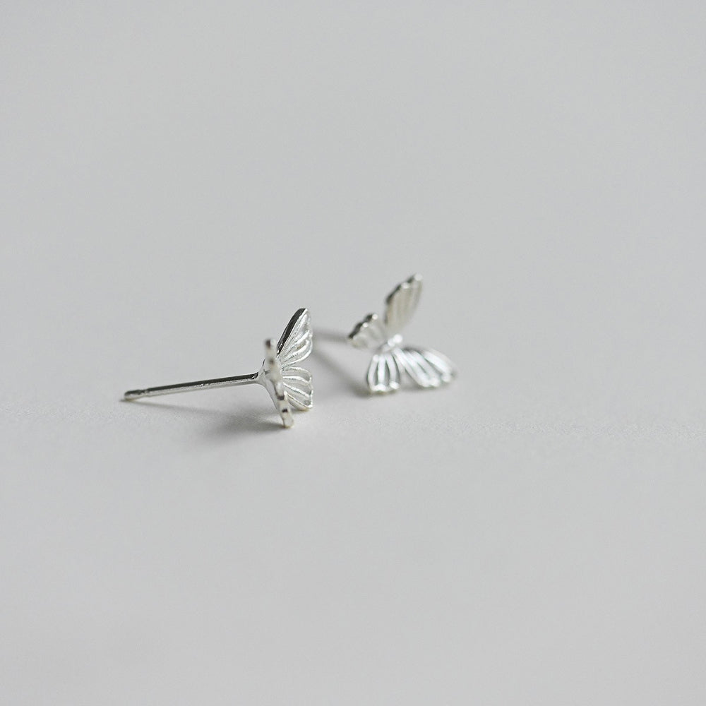 925 silver butterfly stud earrings_KWAJE472