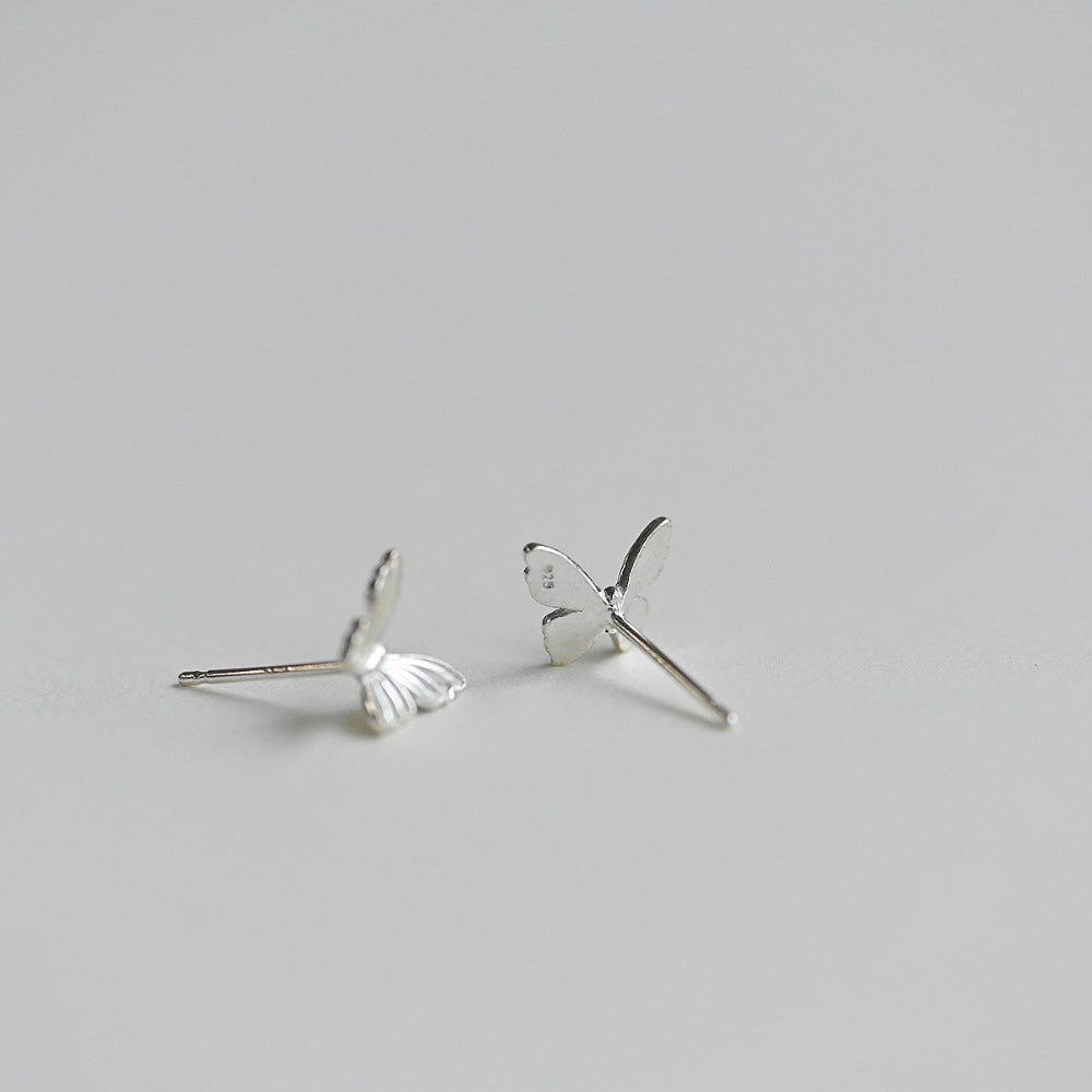 925 silver butterfly stud earrings_KWAJE472