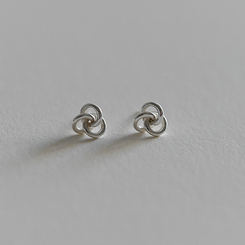 925 silver 3-ring stud earrings_KWAJE392