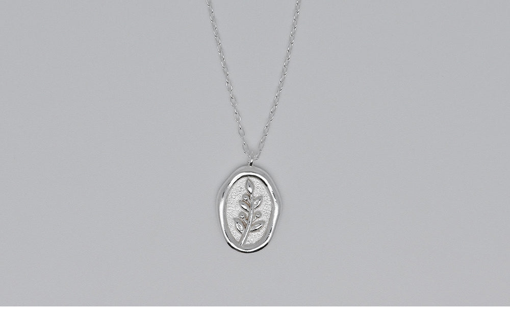 925 silver leaf medallion necklace_KWAJE637