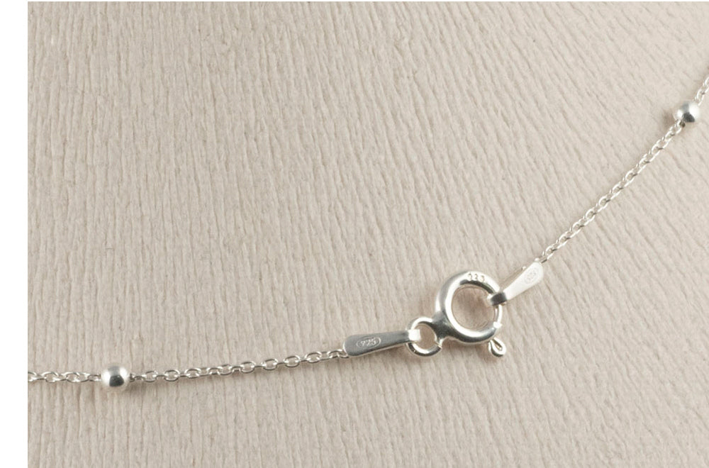 925 silver knob ball chain necklace 45cm_KWAJE445