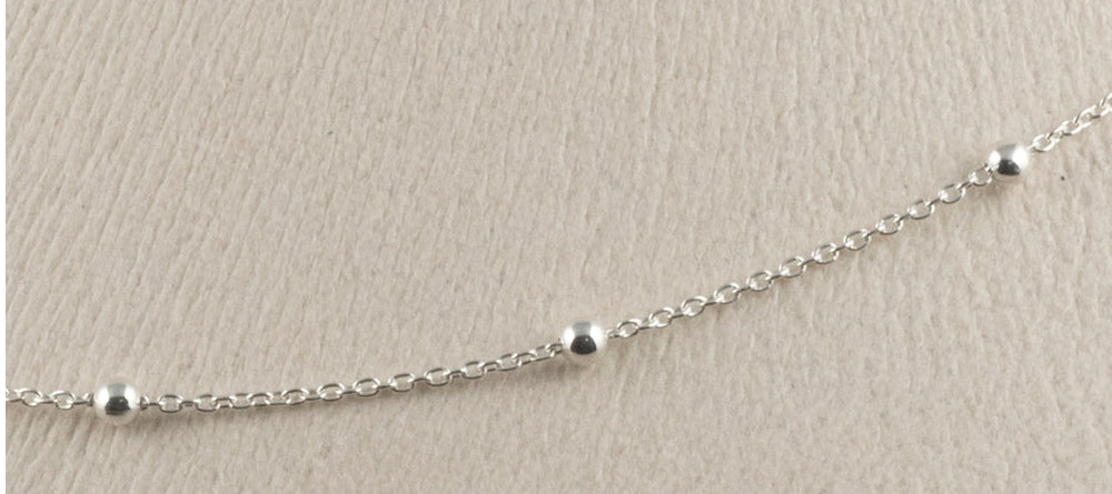 925 silver knob ball chain necklace 45cm_KWAJE445