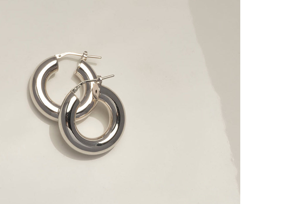 925 silver made in Italy bold ring one touch earrings_KWAJE242