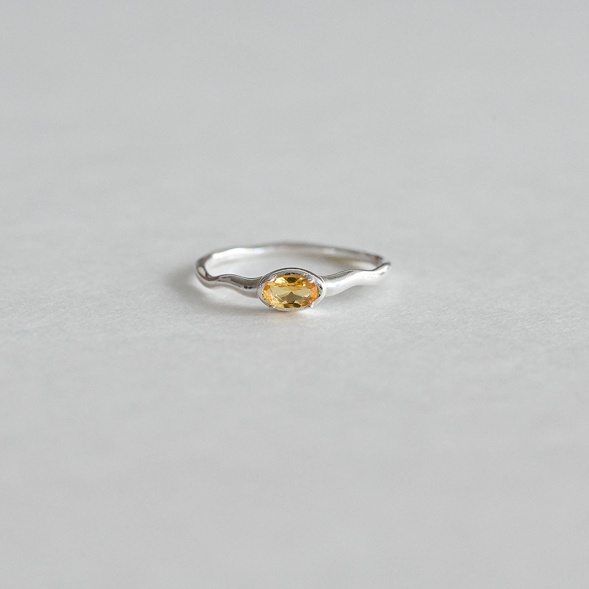 925 Silver Citrine Oval Ring_KWAJE105