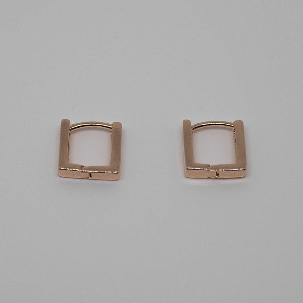 925 Silver Square Mini One Touch Earrings_KWAJE366