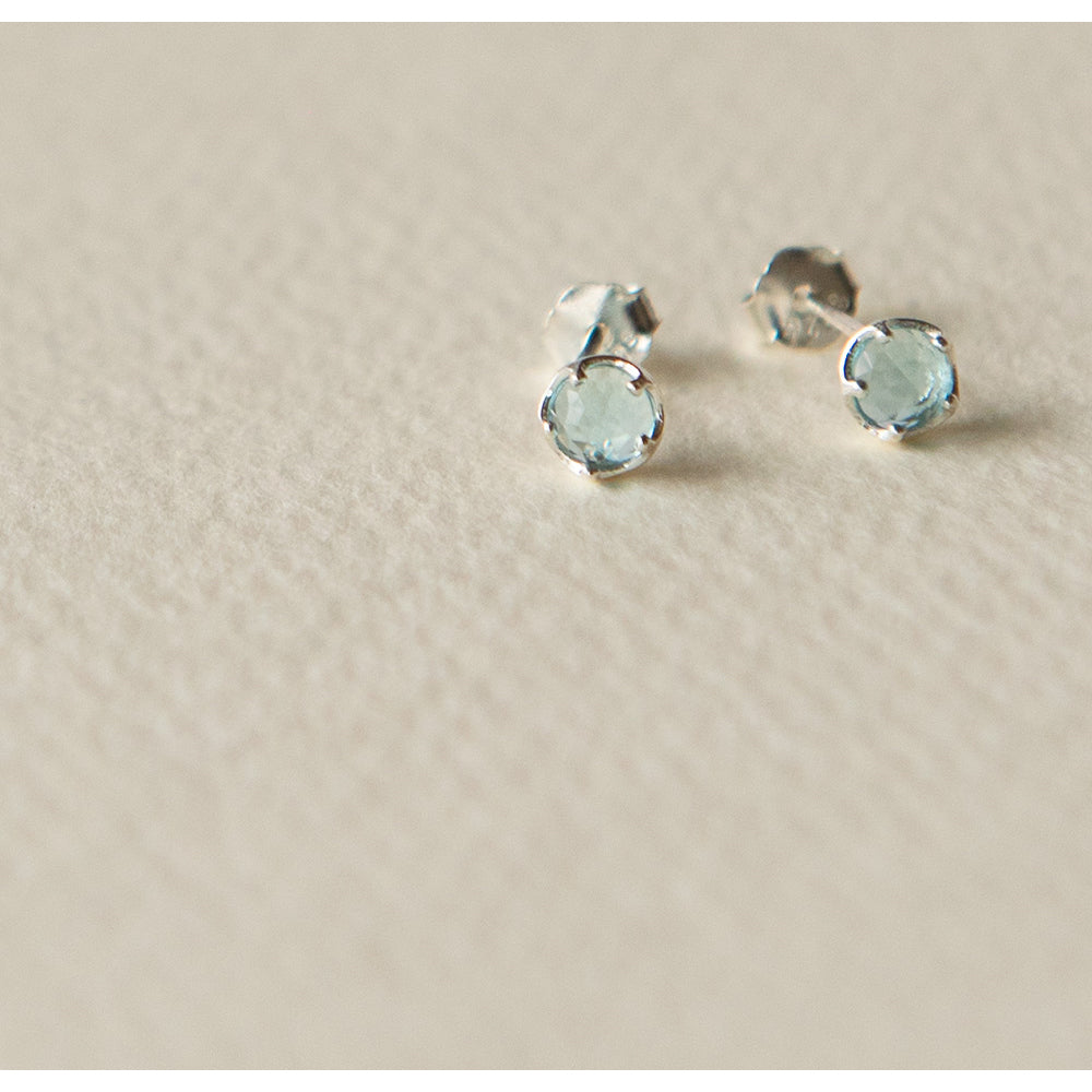 925 silver aqua crystal earrings_KWAJE514