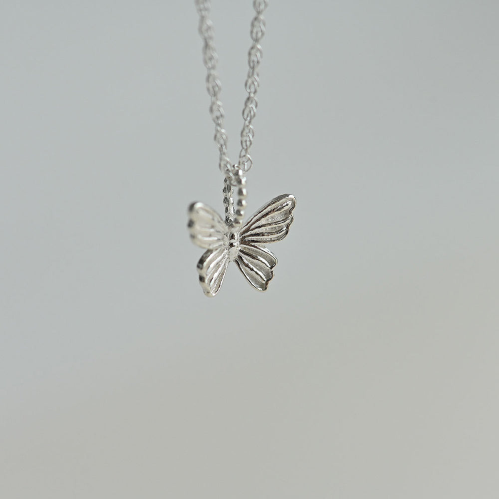 925 Silver Butterfly Singapore Chain Necklace_KWAJE209