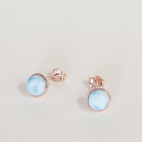 925 silver Larimar natural gemstone earrings_KWAJE511