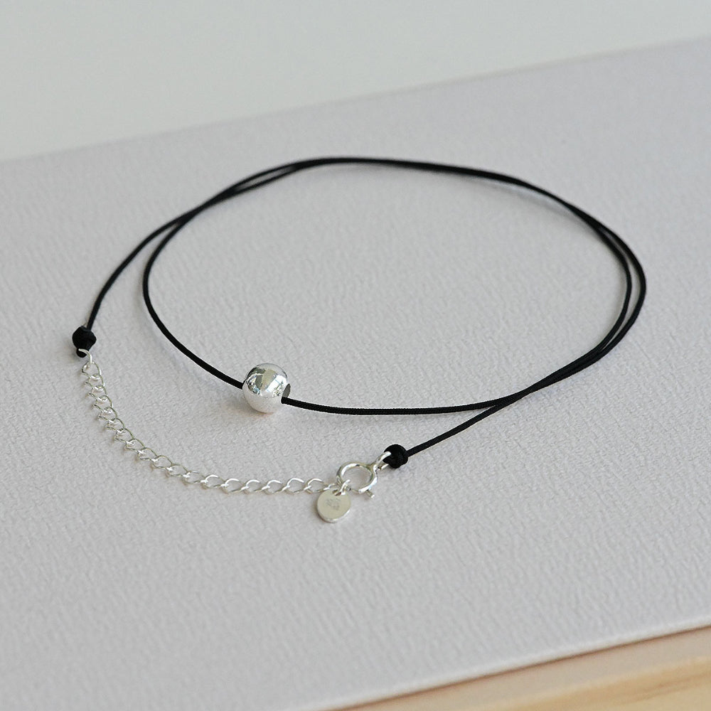 925 Silver Knot Choker Necklace_KWAJE167