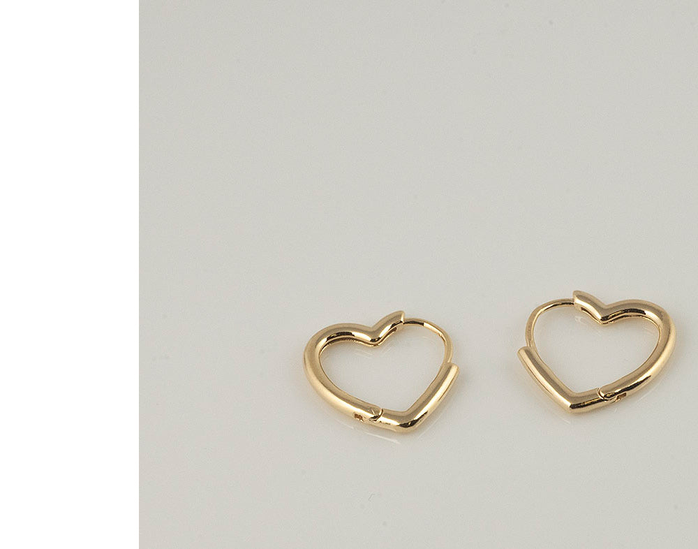 925 Silver Line Heart One Touch Earrings_KWAJE152