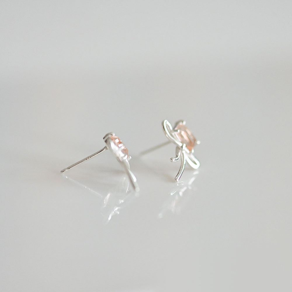 925 Silver Square Ribbon Earrings_KWAJE367