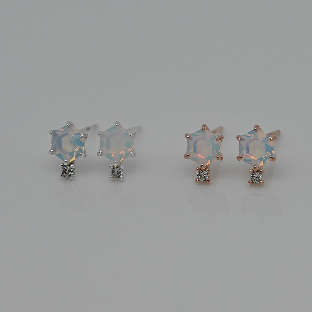 925 Silver Hexagon Cubic-Opal Earrings_KWAJE534