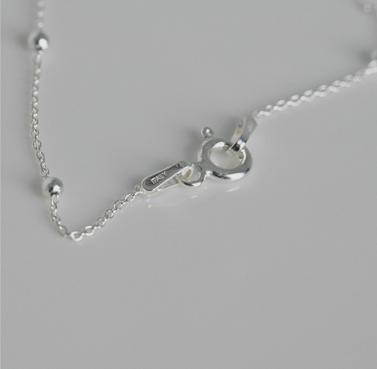 925 silver pearl ring pretty ball chain necklace_KWAJE552