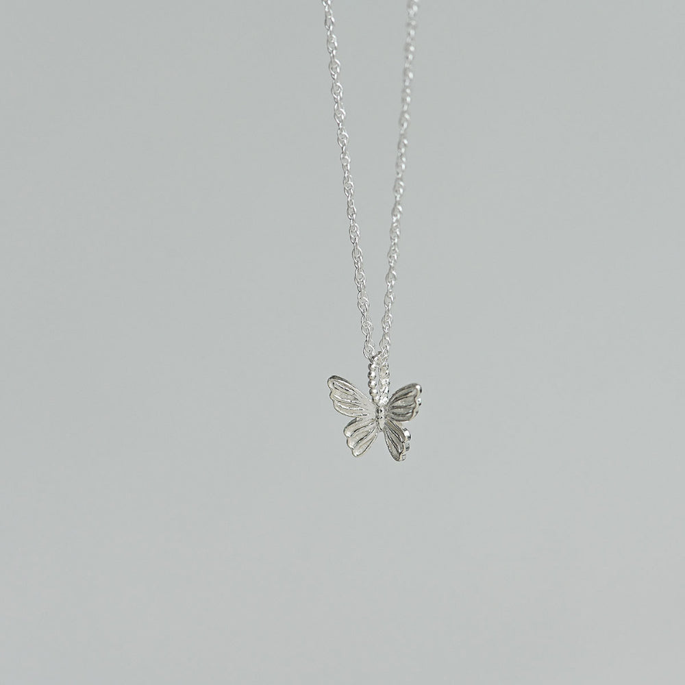 925 Silver Butterfly Singapore Chain Necklace_KWAJE209