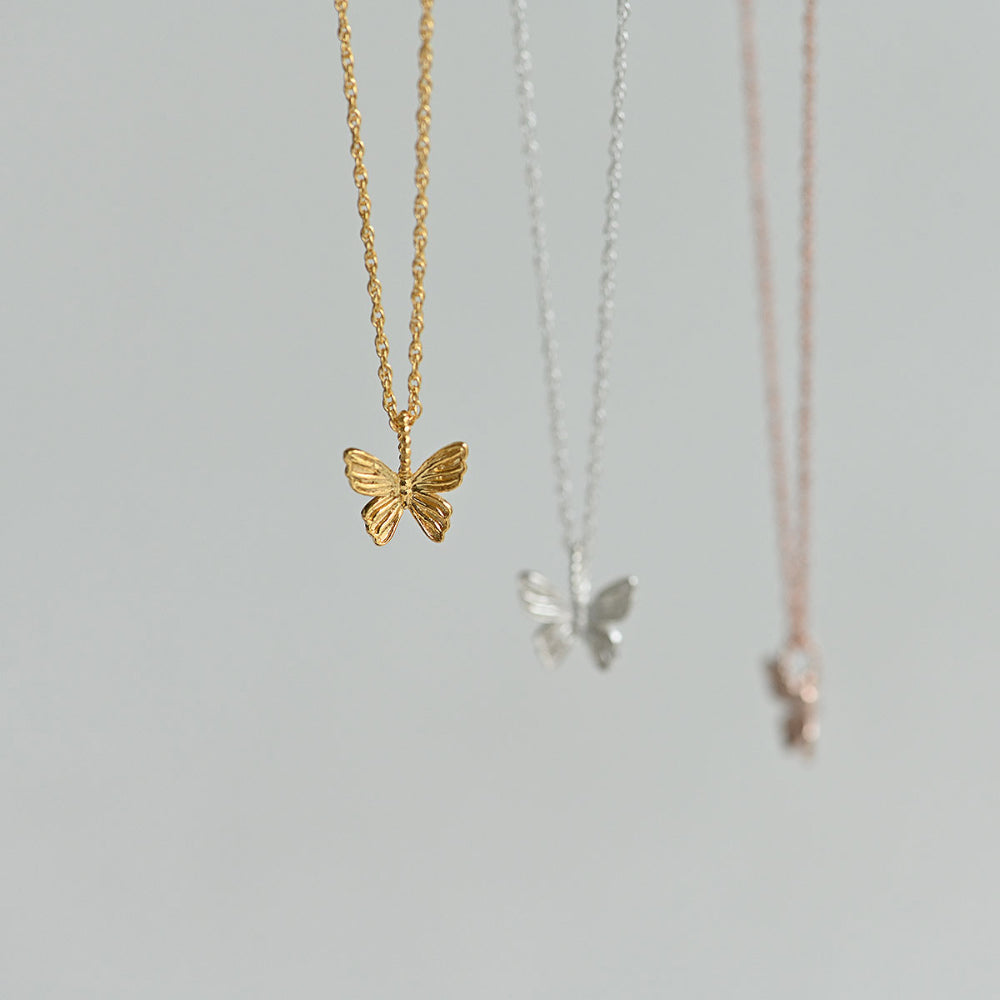 925 Silver Butterfly Singapore Chain Necklace_KWAJE209