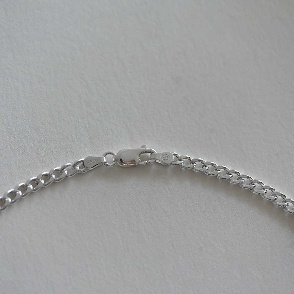 925 Silver Curve Hollow Chain Cubic Necklace_KWAJE399