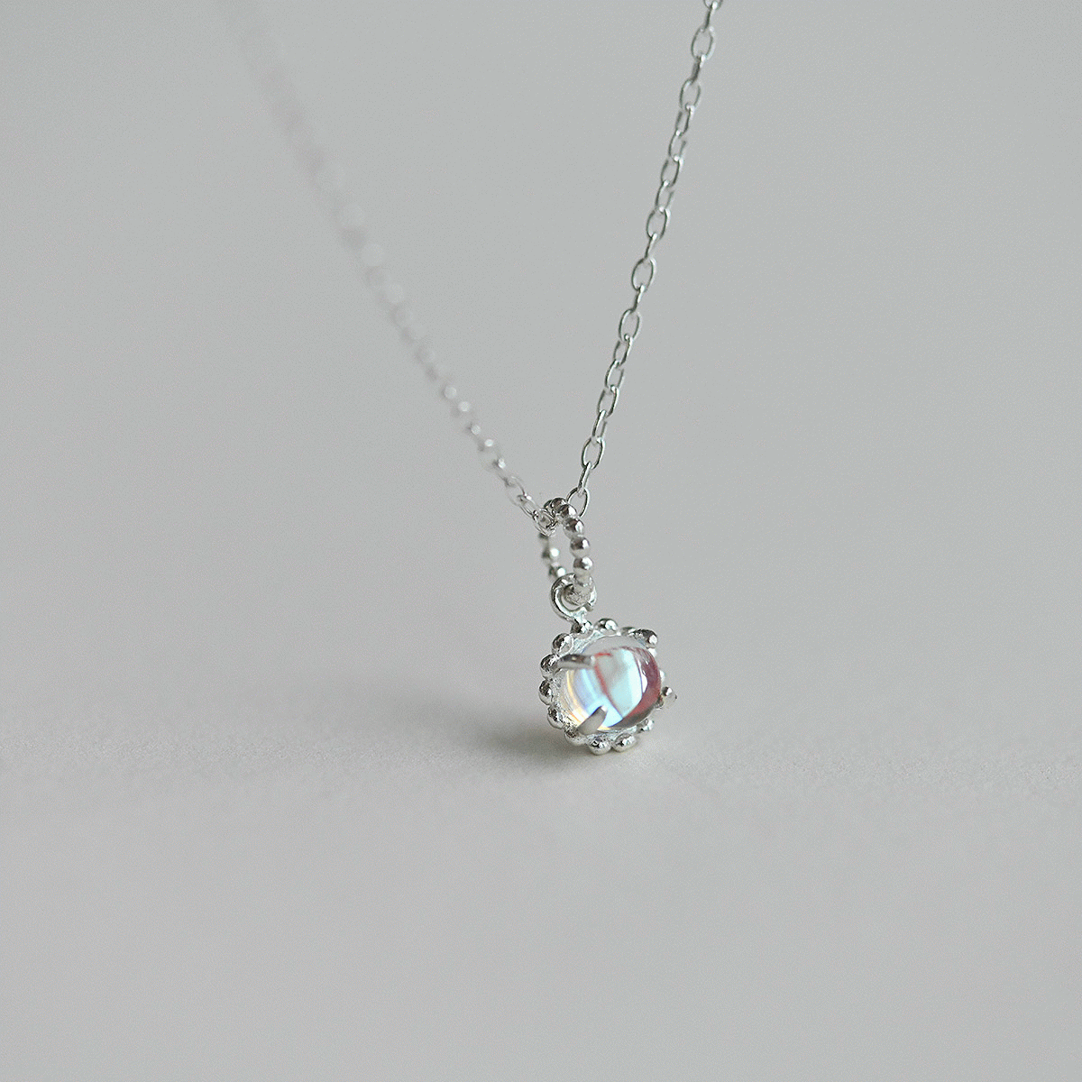 925 Silver AB Ball Chain Pendant Necklace_KWAJE187