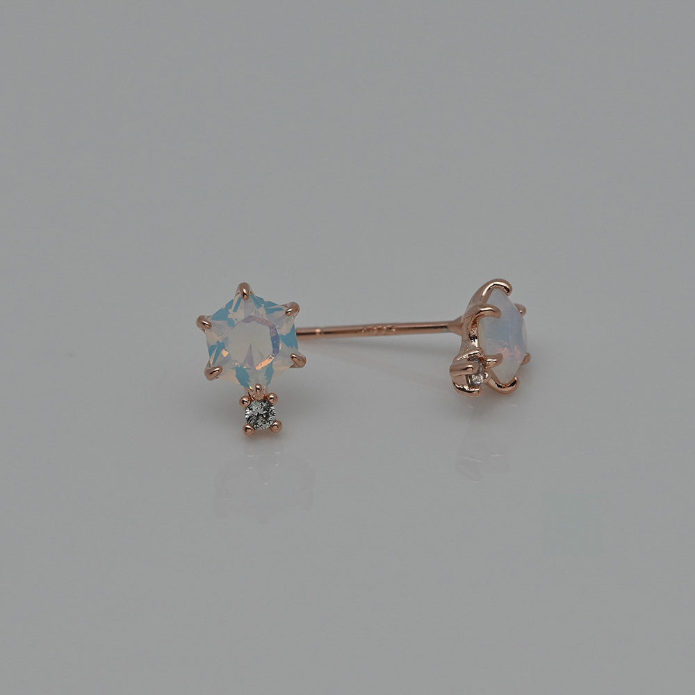 925 Silver Hexagon Cubic-Opal Earrings_KWAJE534