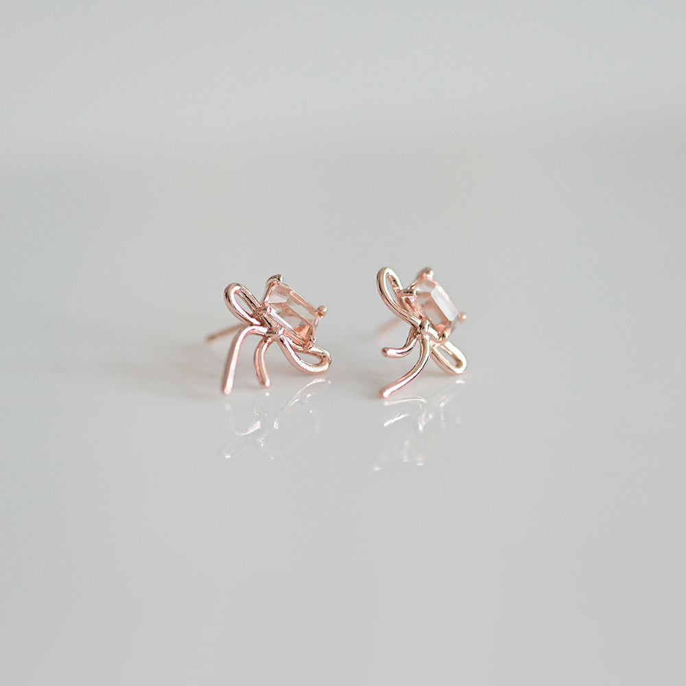 925 Silver Square Ribbon Earrings_KWAJE367