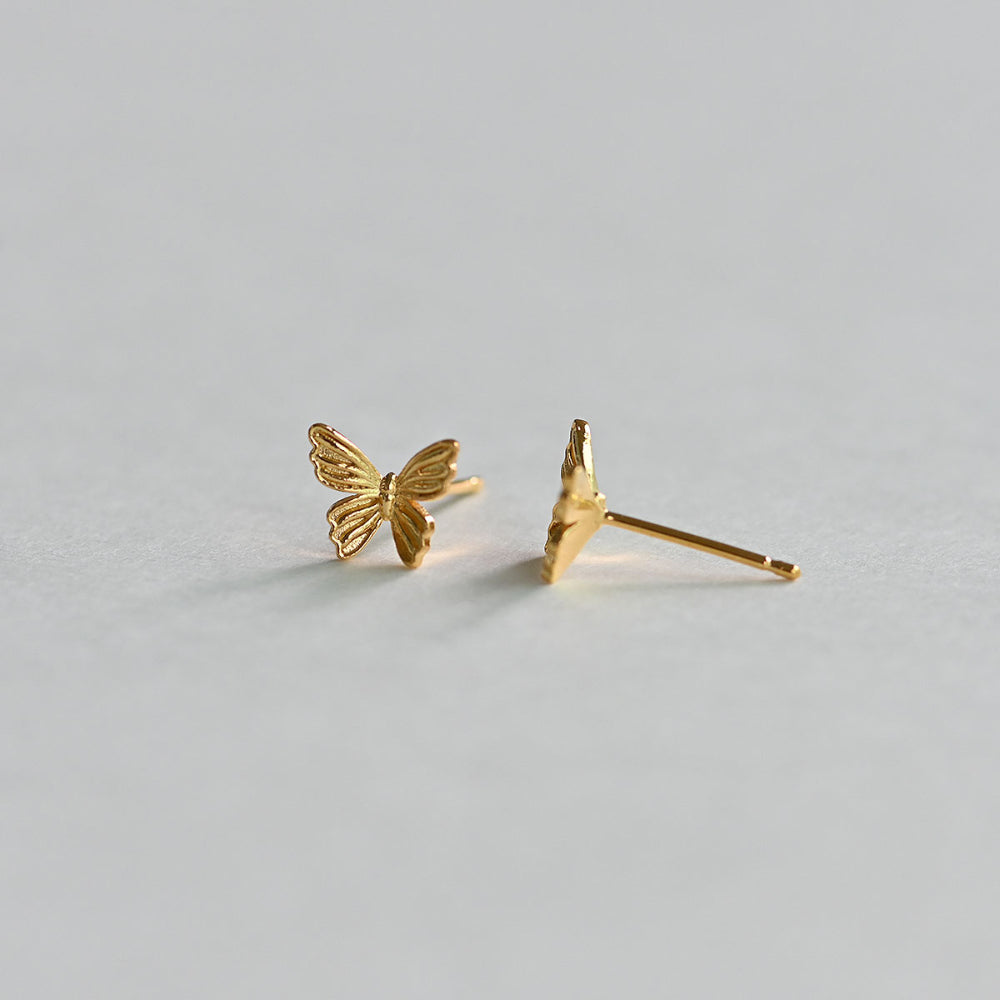 925 silver butterfly stud earrings_KWAJE472