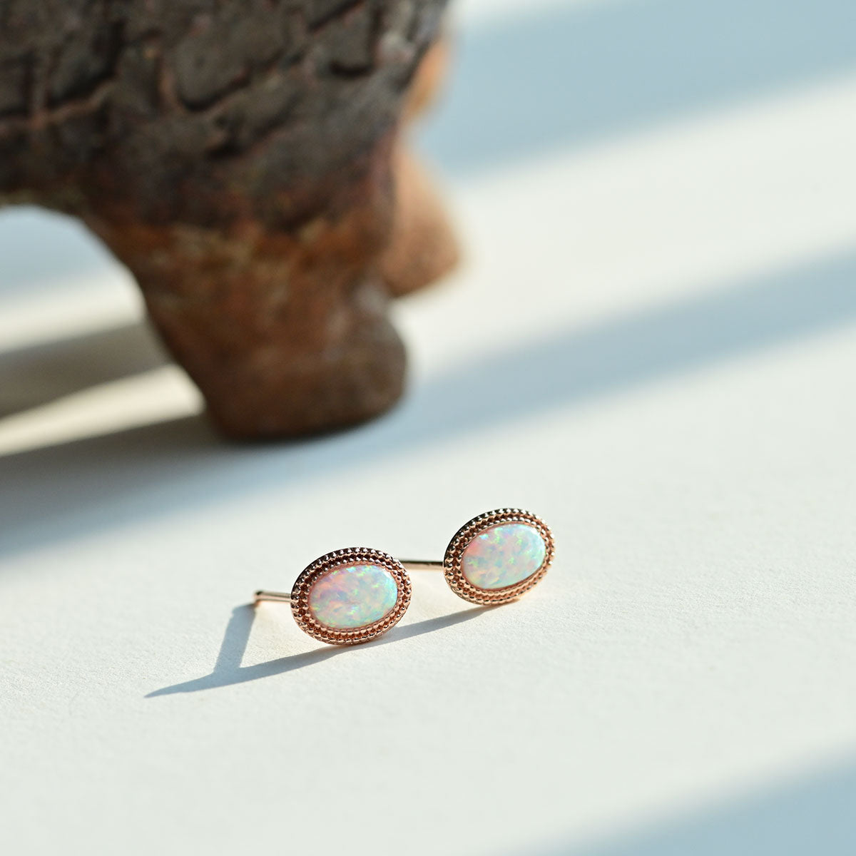 925 silver oval opal loret stud earrings_KWAJE500