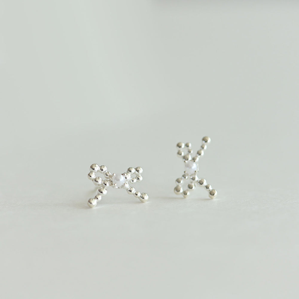 925 silver bubble bone earrings_KWAJE531