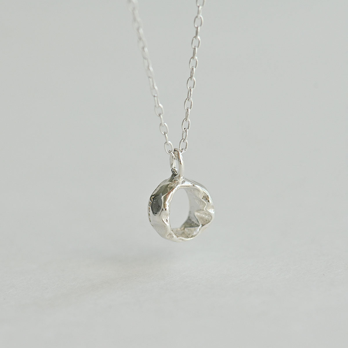 925 silver foil pendant necklace_KWAJE414