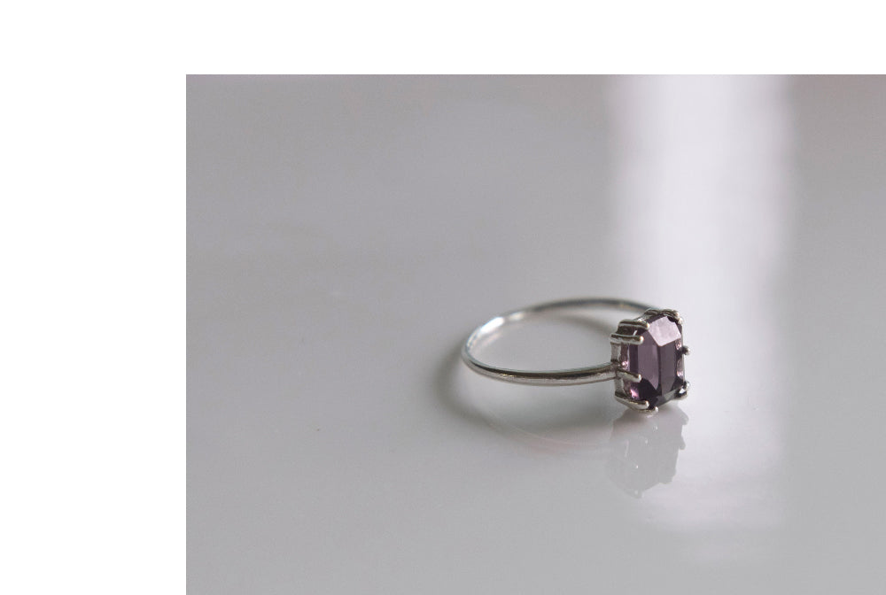 925 Silver Purple Square Ring_KWAJE276