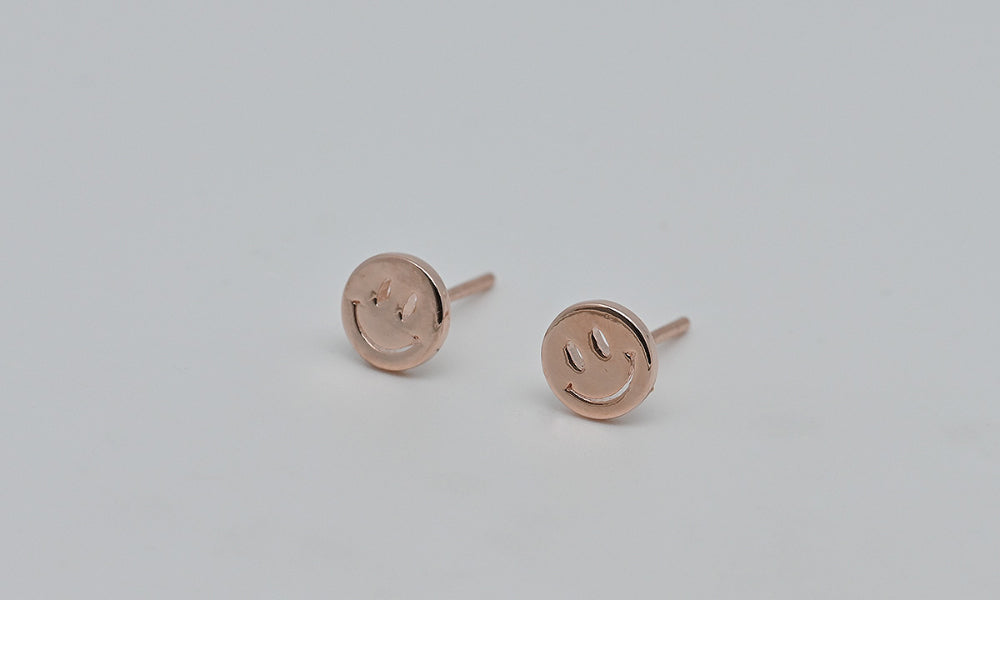 925 silver smile stud earrings_KWAJE483